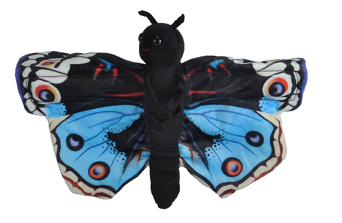 Huggers Blue Pansy Butterfly Stuffed Animal 8"